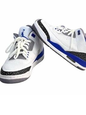 Jordan White Blue Retro Basketball Sneakers